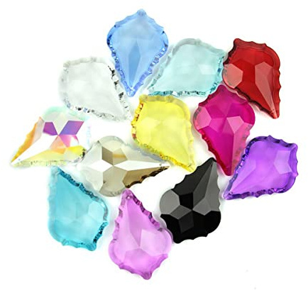 Prismen & Kaleidoskope 38mm/50mm Farben Ahornblatt Kristall Teil Anhänger Prismen Teile hängende Anhänger Dekor Optik-Kits für den naturwissenschaftlichen Unterri (Color : 38mm 100pcs)