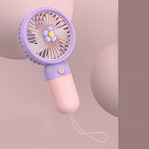 Handventilator,tragbarer kleiner Mini-Handventilator, weiches Silikon, Mini-USB, wiederaufladbar, tragbarer Taschenventilator für Outdoor, Pendeln, Büro, Reisen (Pink #1)