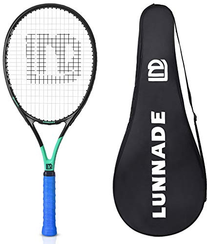 LUNNADE Tennisschläger für Erwachsene, 27 Zoll, langlebig, leicht, vorbespannt und regrip, geeignet für Anfänger bis Fortgeschrittene