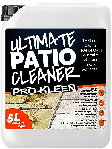 Pro-Kleen Ultimate Patio Cleaner - Deeply Cleans Patios & Drives to Remove Dirt & Grime - Removes Black Spots & Lichen - Concentrated Formula - Covers up to 25m2 (5 Litres)
