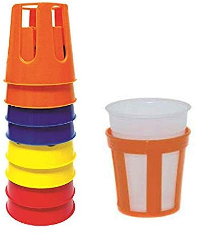 Generico Confezione 12 Portabicchieri, Plastica, Multicolore Casuali, 12.5x6.5x6.5 cm