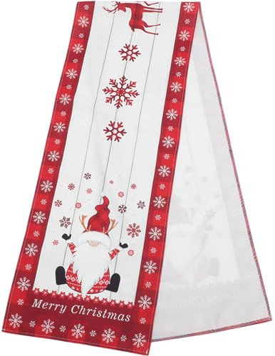 Ciieeo Weihnachtlicher Tischläufer Baumwoll Festliche Tischdekoration Für Hochzeiten Partys Und Feiertage