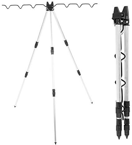 Cocoarm Fishing Rod Holders Telescopic Fishing Rod Tripod Stand Easy Installation Aluminum Alloy