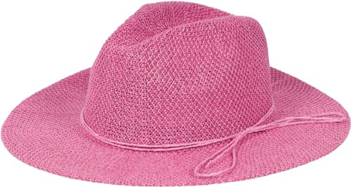 styleBREAKER Damen Panama Sonnenhut Papierstroh Schmales Band | Perfekter Schutz im Sommer, 8cm breite Krempe, 12cm Höhe, 32cm Durchmesser, elastisches Schweißband, für 56-58cm Kopfumfang.