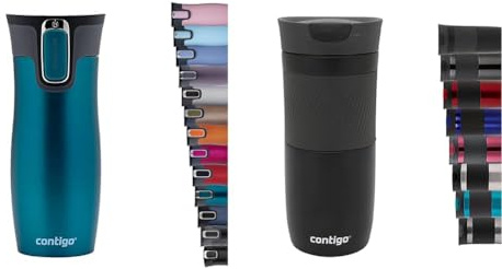 Contigo West Loop Autoseal Travel Stainless Steel Thermal Vacuum Flask, Leakproof Tumbler, Coffee & Byron Snapseal Travel Mug, Stainless Steel Thermal Mug, Vacuum Flask, Leakproof Tumbler