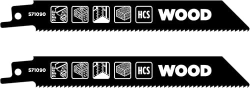 kwb HCS Säbelsägeblatt für Mehrzweckanwendung, 153 mm (für Nicht-Eisen-Metalle, Bauholz, Hartholz, Trockenbau, flexibler Kohlenstoffstahl, gefräste und geschränkte Zahnung, ½'' Universalschaft)