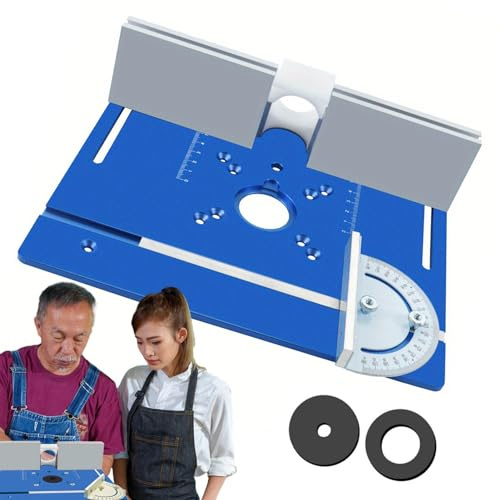 Inserto de placa de fresadora, placa de inserción de fresadora de madera,Bancos de carpintería con guía de inglete - Mesa de grabado con acabado Placa de fresado con