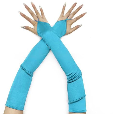 Whakano 2 Paare 50 cm Lange Elegant Satin Handschuhe,Damen Classic Abendhandschuhe Opernhandschuhe Ball Fingerlose Handschuhe,Ellenbogen handschuhe,für Gala,Oper,Brautparty,Hochzeit