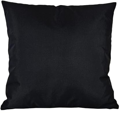 JACK 40x40cm Outdoor Lounge Kissen Dekokissen inkl. XXL-Füllung Wasserabweisend Sitzkissen Garten Stuhl Lotus Effekt, Farbe:Schwarz