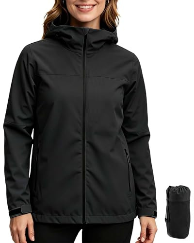 ACCNUO Regenjacke Damen Wasserdicht Atmungsaktiv Regenanzug Freizeitjacke Kapuze Regenjacke Geeignet für Wandern Bergsteigen Angeln und Jagen
