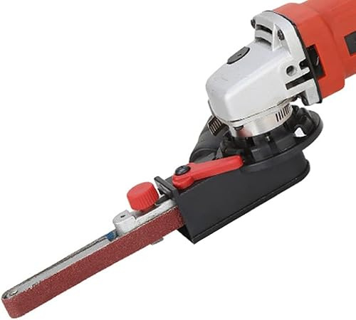 CYTGOUPER M10 Angle Grinder to Belt Sander Adapter, 15mm Width Polishing Machine Attachment for Glass, Wood, Plastic & Metal, 900-1800RPM Mini Belt Sander with 6-Speed Control
