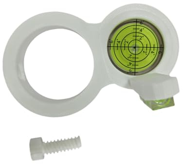 Gralara Nivel de Taladro Circular Pequeño, Nivel de Burbuja, Herramienta de Nivelación de Precisión, Accesorio de Taladro Eléctrico para Taller, Blanco