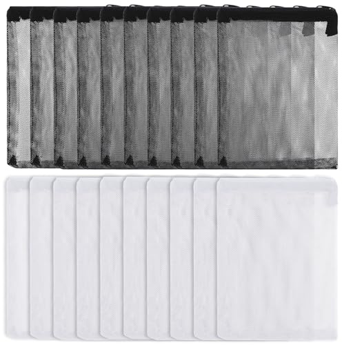 Hpmjz Confezione da 20 sacchetti filtranti per acquario, sacchetti a rete fine riutilizzabili per anelli in ceramica a carbone attivo, biosfere, biosfere, pietre