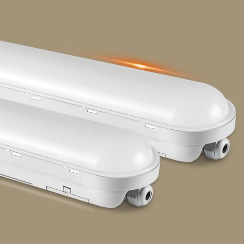 buling 2 Stück Feuchtraumleuchte LED 150CM, 60W 7500LM Röhre Lampe, Verknüpfbar Wannenleuchte IP65 Wasserfest Leuchtstoffröhre Leuchte für Büro Keller Garage, Neutralweiß 4000K
