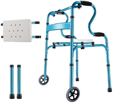 Klappbarer Gehwagen mit Stehhilfe und 5-Zoll-Rädern, robuste Gehhilfe, Toiletten-Sicherheitsgeländer for Senioren und Erwachsene