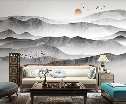 Papel Pintado Pared Pájaros Zen De Montaña Y Agua 250x175cm Fotomurales Decorativos Pared Infantil 3D Murales Dormitorio Salon -MIWEI Wallpaper-ZXY-34122