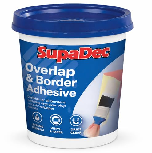 Overlap & Border Adhesive 500g | Ready Mixed Wallpaper Adhesive for Borders & Overlaps | Strong Hold, Easy Apply, Interior Decorating Use