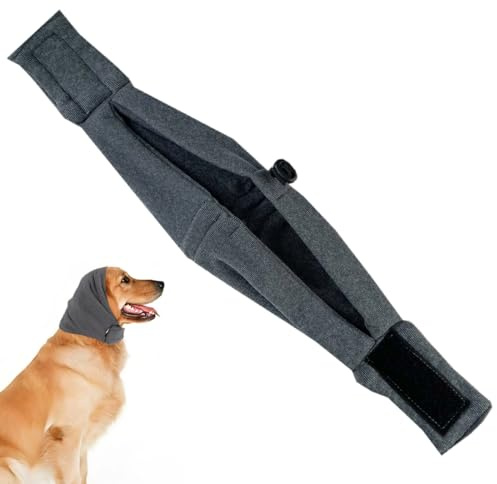 QEXUJOW Sombreros para perros,Suministros para mascotas, diadema cómoda para perros, cálida para el invierno, ajustable, con protector de oídos y reducción de ruido (talla L)