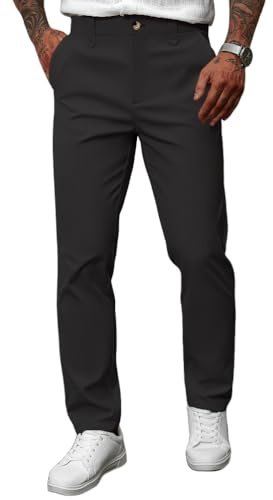 Oanviso Hommes Chino Pantalon Élastique Mode Pantalons Moulants Slim Fit Casual Stretch Pant Doux Business Skinny Pants de Costume Coupe Ajustée
