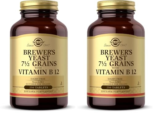Solgar Brewer's Yeast with Vitamin B12 Tablets - Pack of 500 - Rich Source of Protein, Vitamins, Minerals and acids - Healthy Nervous System - Vegan