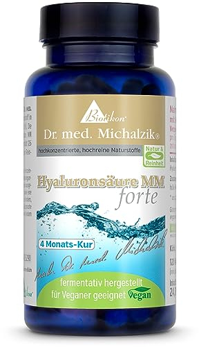 Hyaluronsäure MM forte - 171mg je Kapsel - echt Micro-Molekular mit 8 kDa - nach Dr. med. Michalzik - 120 Kapseln hochdosiert - ohne Zusatzstoffe - von BIOTIKON®
