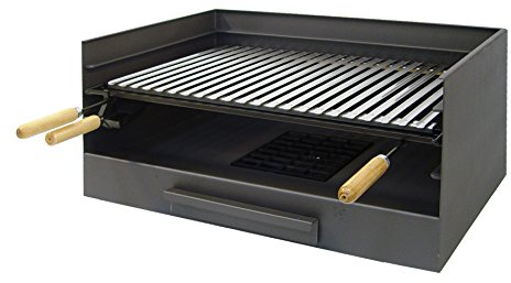 Imex El Zorro 71514 Cassetto per barbecue in acciaio inox con griglia, 50 x 40 x 33 cm