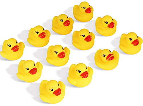 Novelty Place [Flotar y Pitar Patito de Goma Juguete para Bañera Baño del Bebé Pato de Goma para Niños (12 Unidades)