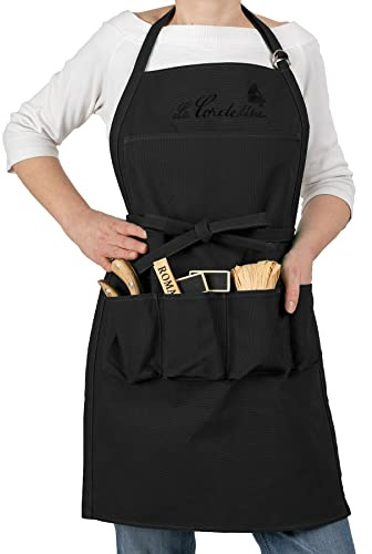 La Cordeline CJN45NO Gärtnerschürze Baumwolle Schwarz 85 x 03 x 75 cm