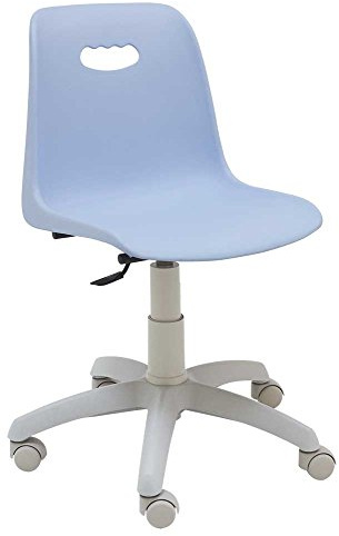 Centrosilla - Silla giratoria Escritorio niños Venezia Gris Color Azul Claro Silla Juvenil con Respaldo Flexible Ideal para Estudio - Carcasa Polipropileno