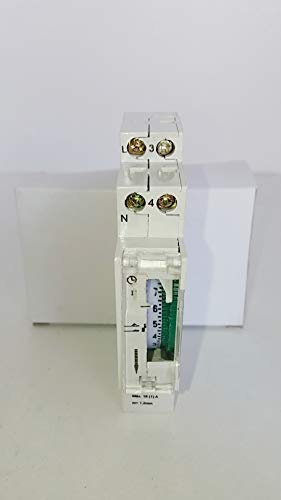 YMBERSA Reloj Programador mecánico Diario (24h.) 1 módulo con batería Reserva para Cuadro eléctrico de Piscina. 230 V