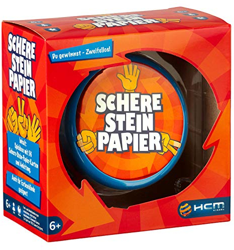 HCM Kinzel Schere Stein Papier – Kartenspiel Reisespiel Spieleklassiker für Jung und Alt, 6-99 Jahre, 55155