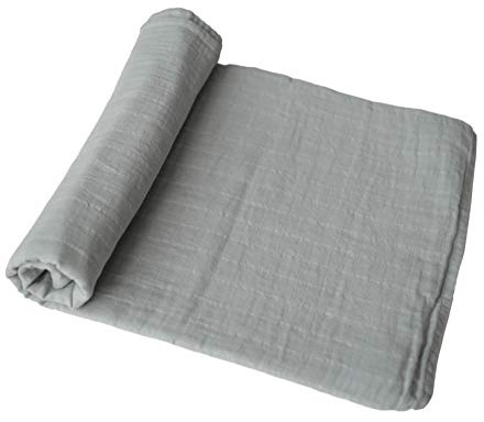 mushie Musselin Baby Wickeldecke | 100% Bio-Baumwolle | Sichere, Hochwertige & Langlebige Erstausstattung für Kleinkinder Kinder Jungs & Mädchen (Belgian Grey)