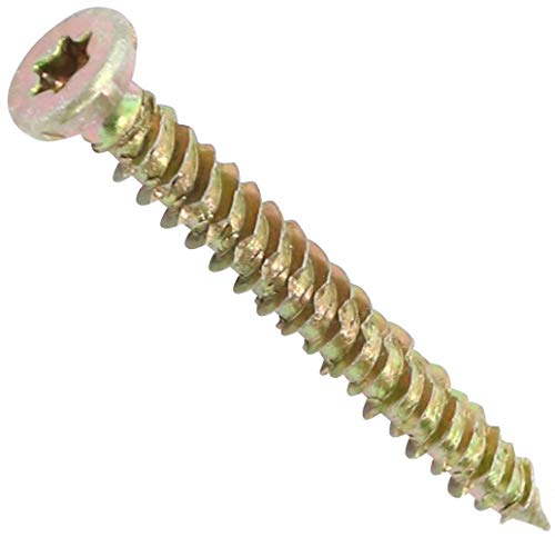 AERZETIX - C44662 - Juego de 20 Tornillos para hormigón Ø7.5x62mm con huella estrella T30 - montaje directo sin tacos - con cabeza fresada - en acero - anclaje fijación construcción madera
