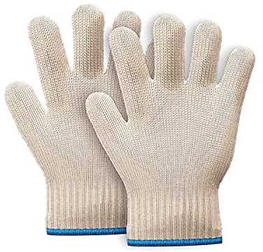 Oven Gloves Heat Resistant Hot Surface Handler Oven Mitts with Fingers, Non-Slip Double Layered Protection Kitchen Potholders for Cooking, Baking and Grilling- 1 Pair