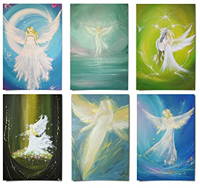 Henriettes-ART Engel Kunstfoto Set - Spirituelle Bilder - Engelbilder klein - Schutzengel Deko