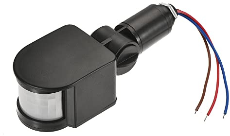 sourcing map Motion Sensor 12V Infrared PIR Detector Switch Wall Mount for Floor Light Black