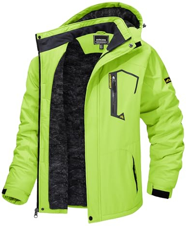 TACVASEN Men's Ski Hiking Jacket Snowboarding Jacket Mens Water Resistant Fleece Liner Softshell Jacket Winter Travel Walking Snow Hooded Coat