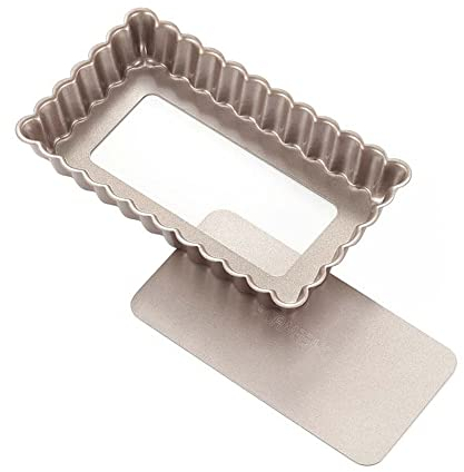 CANDeal Moule à Tarte Rectangulaire De 17,8 Cm Fond Amovible Antiadhésif Oblong Quiche Ustensiles De Cuisson Pour Four Et Friteuse à Air, Autocuiseur