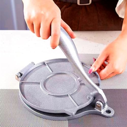 Presse à tortilla en alliage d'aluminium - Machine à crêpes - En fonte d'aluminium - Pour tortillas et crêpes maison - Argenté