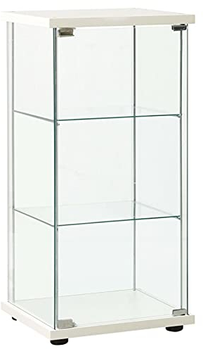 Chusui Vitrine, Glasvitrine, Vitrinenschrank, Schrank, Display Case, Sammlervitrine, Glassvitrinenschrank, Schmuckvitrine, Hartglas Weiß