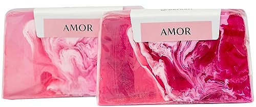 AMOR Seifen, Blockseife, Naturseife mit Duft, vegan, festes Duschgel, für alle Hauttypen, Soap Bar für Gesicht, Körper, Haare, 100 Gramm