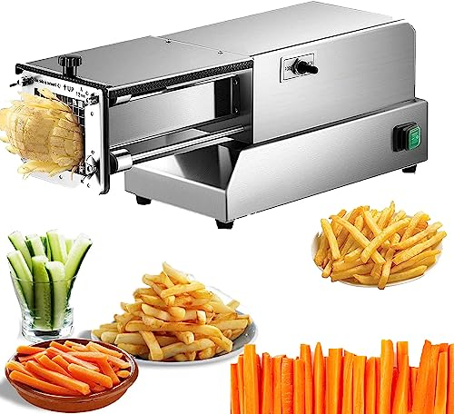 GBHJJ Coupe-Frites Professionnel et Domestique, Hachoir à légumes électrique, Convient pour Pommes de Terre, Carottes, Pommes, Lame de 8 mm 10 mm 12 mm, Choisissez l'une des Tailles,10mm