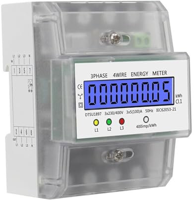 Compteur Électrique Triphasé Fiable Avec Boîtier Transparent Affichage LCD Compteur D'énergie Triphasé Polyvalent Pour Bureau Et Maison Compteur D'énergie Numérique Compteur D'énergie Actif