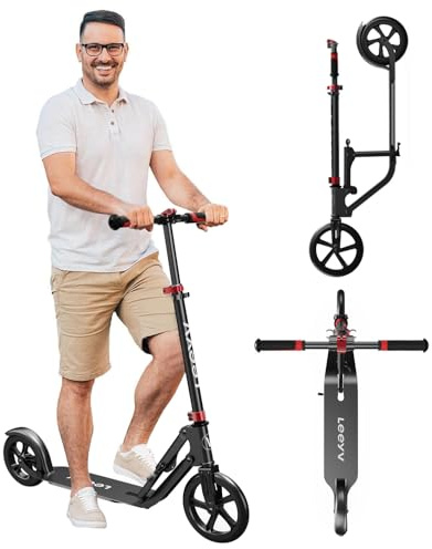 Scooter for Adults –Adult Scooter,Folding, Adjustable Height, Big Wheels, Lightweight All-Aluminum Frame | Suitable for Teens 12+ | 265lbs Weight Limit,Kick Scooter