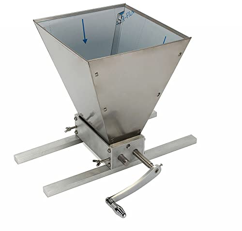 Getreidemühle mit Aluminiumsockel Manuelle Malzmühle Gerstenkornmühle mit 2 Edelstahlwalzen Für das Heimbrauen von Bier