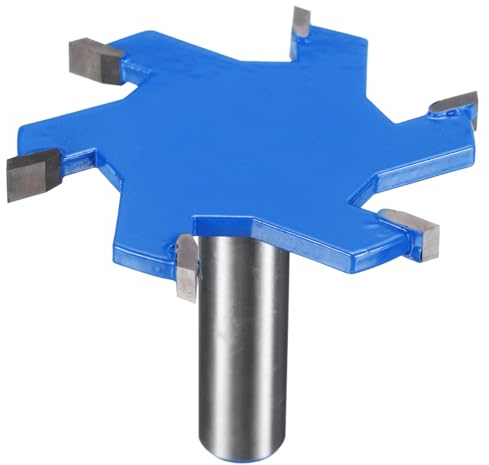 QUARKZMAN T-Nutfräser 1/2 Schaft 2-9/16 (65mm) x 1/5 (5mm) 6-Schneiden-Hartmetall-Nutfräser Rabbeting-Schlitzfräser zum Abflachen von Holz