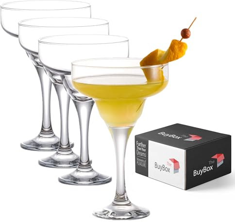 Copas de Cóctel (300 ml/10,1 oz), Copas de Cóctel, Copas de Martini Espresso de Cristal, Cristalería Larga (4 unidades (300 ml))