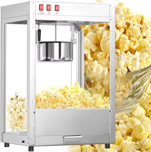 YANGYMM MáQuina para Hacer Palomitas de MaíZ, MáQuina EléCtrica Palomitas de MaíZ 1600 W, Palomitas Menos de 3 Minutos, con Calentamiento de Fuego Acero Inoxidable, para Fiesta RN Casa