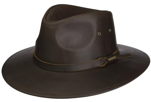 Stetson Westernhut Buffalo Lederhut Herrenhut Sommer Winter Dunkelbraun L (58-59 cm)