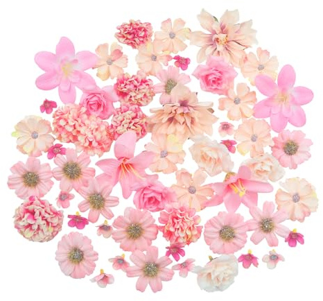 Avagiaforu Fleurs Artificielles, 48 Fleur Artificielle Deco, Têtes de Fleurs Rose Pivoine Artificielles, Fausse Fleur Decoration, Fausses Fleurs, Fleurs en Tissu pour DIY (Rose)
